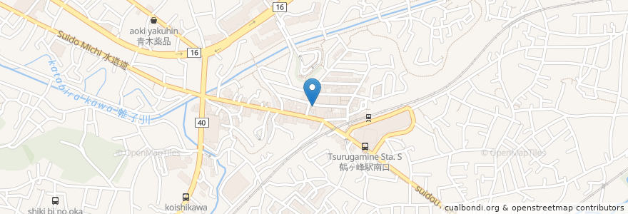 Mapa de ubicacion de 鶴ヶ峰歯科 en Japan, Kanagawa Prefecture, Yokohama, Asahi Ward.