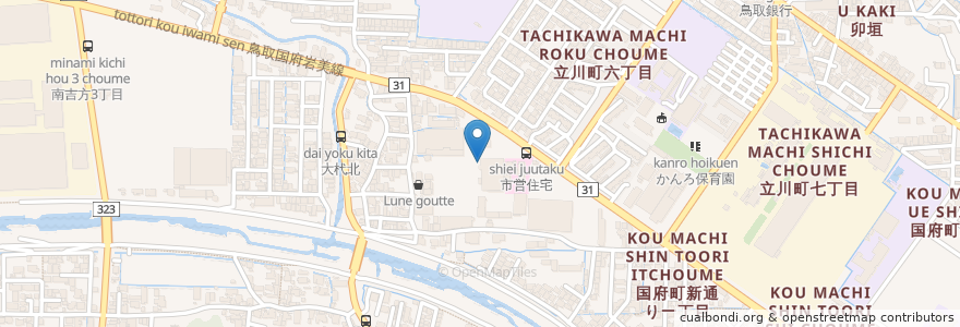 Mapa de ubicacion de 鳥取銀行 キャッシュコーナー en Japon, Préfecture De Tottori, 鳥取市.