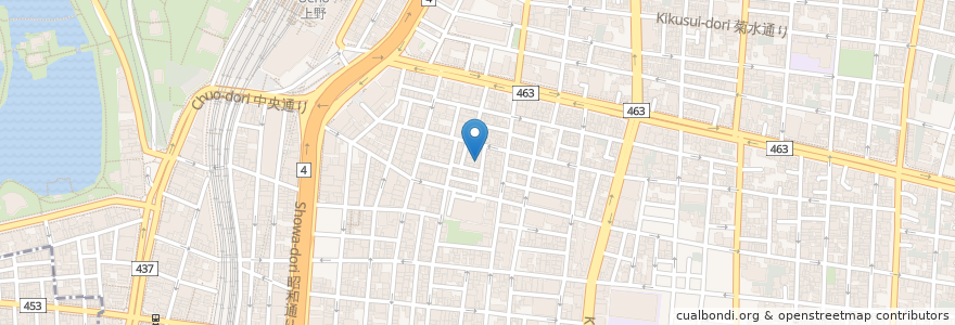 Mapa de ubicacion de 東京国際朝日学院 en Japão, Tóquio, 台東区.