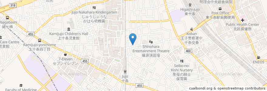 Mapa de ubicacion de 田や 大眾割烹 en Japón, Tokio, Kita.