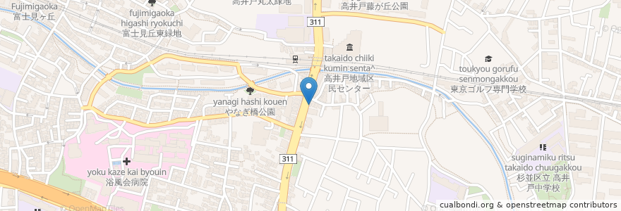 Mapa de ubicacion de 高井戸耳鼻科 en Japonya, 東京都, 杉並区.