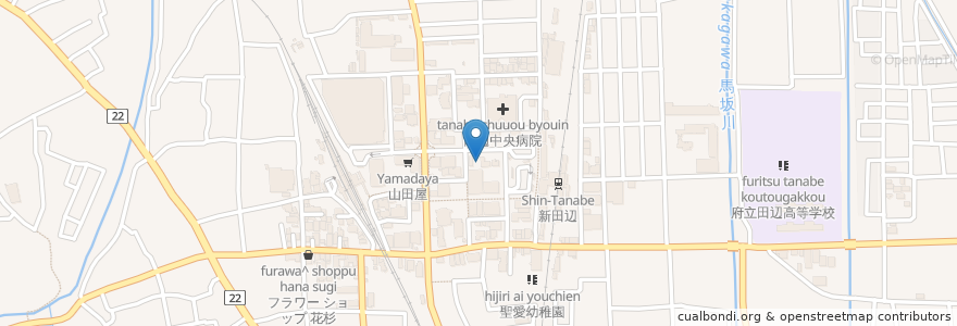 Mapa de ubicacion de キタガワ 月極 駐車場 en ژاپن, 京都府, 京田辺市.
