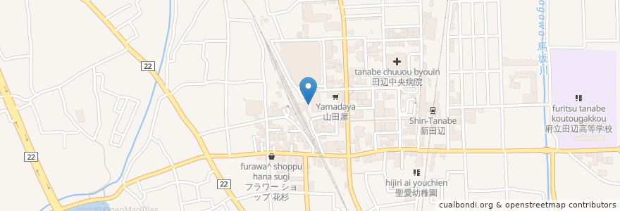 Mapa de ubicacion de 京田辺駅 東 第2 自転車 駐車場 en Japão, 京都府, 京田辺市.
