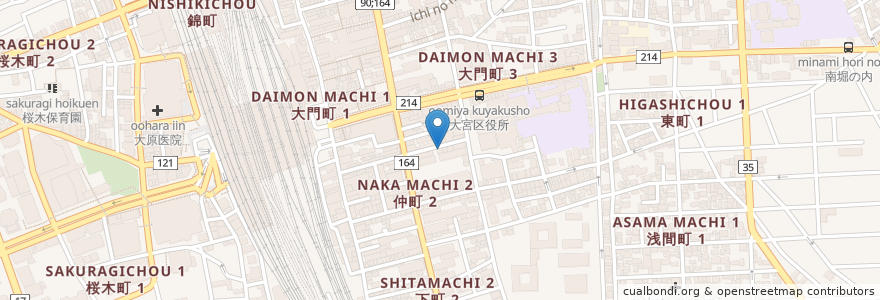 Mapa de ubicacion de 大野クリニック en Japonya, 埼玉県, さいたま市, 大宮区.