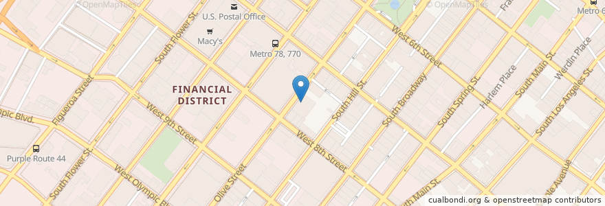 Mapa de ubicacion de Domino's Pizza en Vereinigte Staaten Von Amerika, Kalifornien, Los Angeles County, Los Angeles.