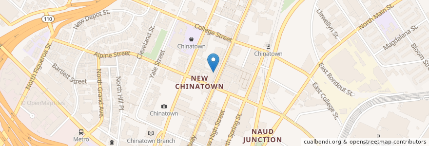 Mapa de ubicacion de Yang Chow Restaurant en United States, California, Los Angeles County, Los Angeles.