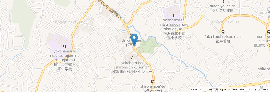 Mapa de ubicacion de 白根食堂 en 日本, 神奈川県, 横浜市, 旭区.