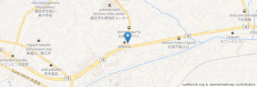 Mapa de ubicacion de 白根家本店 en Japan, Kanagawa Prefecture, Yokohama, Asahi Ward.