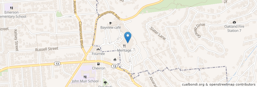 Mapa de ubicacion de Claremont Lobby Lounge & Bar en Estados Unidos Da América, Califórnia, Condado De Alameda, Berkeley.