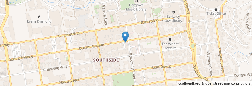 Mapa de ubicacion de U Cafe en United States, California, Alameda County, Berkeley.