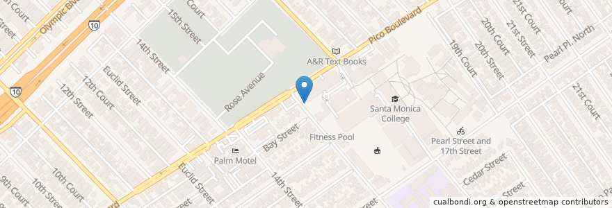 Mapa de ubicacion de SMC Swim Center en Vereinigte Staaten Von Amerika, Kalifornien, Los Angeles County.