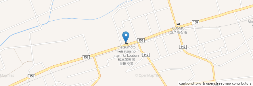 Mapa de ubicacion de 松本警察署 波田交番 en Japão, Nagano, 松本市.