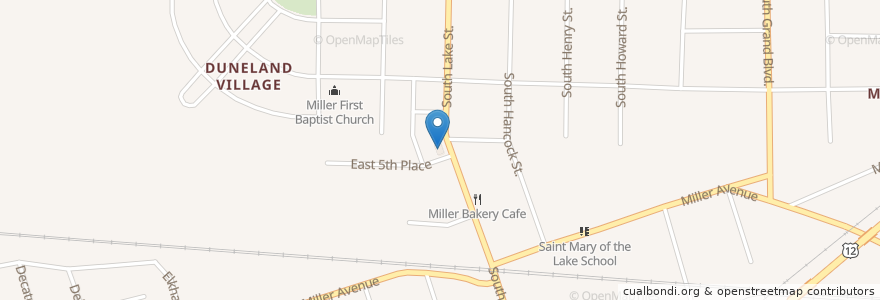 Mapa de ubicacion de Fifth Third Bank en 미국, 인디애나 주, Lake County, Gary.