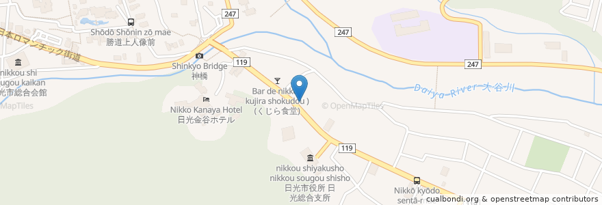 Mapa de ubicacion de Yasai Cafe Meguri en Japan, Präfektur Tochigi, 日光市.