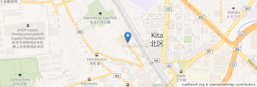 Mapa de ubicacion de 岸町1丁目パーキング en 日本, 东京都/東京都, 北区.