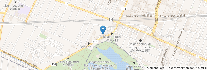 Mapa de ubicacion de 上海ガーデン en Япония, Токио, Мусасино.