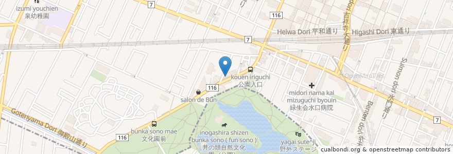 Mapa de ubicacion de 吉祥寺ワインバル en ژاپن, 東京都, 武蔵野市.