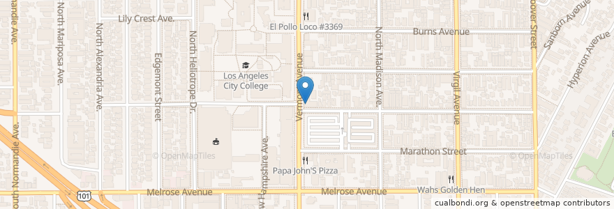Mapa de ubicacion de DC LIBRARY CAFE en Estados Unidos Da América, Califórnia, Los Angeles County, Los Angeles.