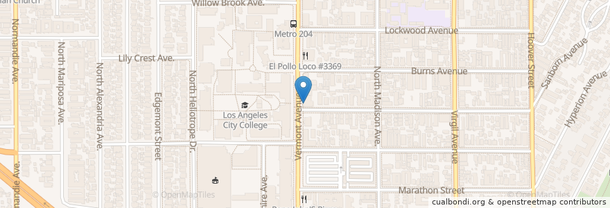 Mapa de ubicacion de Cafe 50'S en United States, California, Los Angeles County, Los Angeles.