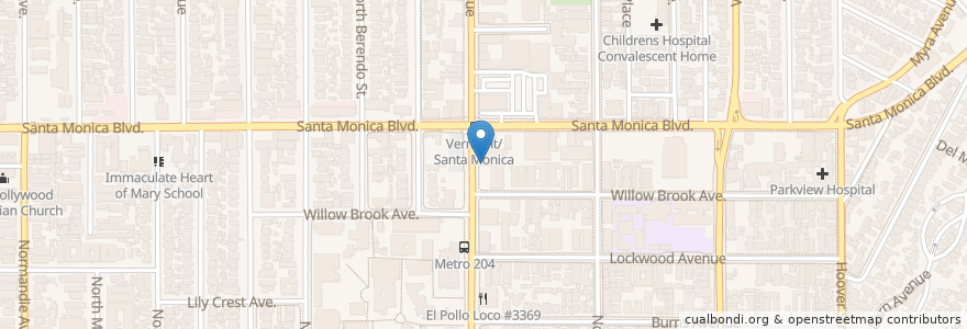 Mapa de ubicacion de Subway #552 en États-Unis D'Amérique, Californie, Los Angeles County, Los Angeles.