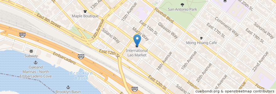 Mapa de ubicacion de Chalys Coffee Shop en アメリカ合衆国, カリフォルニア州, アラメダ郡, オークランド.