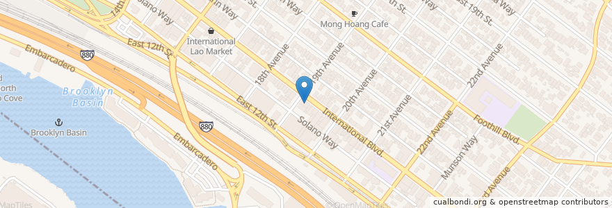 Mapa de ubicacion de Hanh Mi Ba Le en United States, California, Alameda County, Oakland.