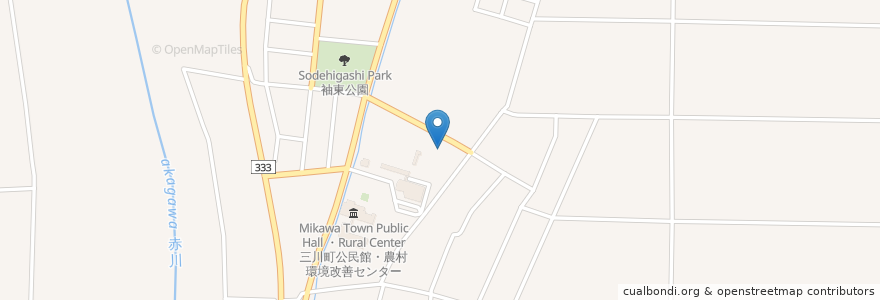 Mapa de ubicacion de 三川町 en Giappone, Prefettura Di Yamagata, 東田川郡, 三川町.