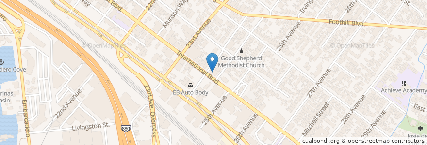 Mapa de ubicacion de Agnes Memorial Christian Church en 美利坚合众国/美利堅合眾國, 加利福尼亚州/加利福尼亞州, 阿拉梅达县/阿拉米達縣/阿拉米達郡, 奥克兰/奧克蘭/屋崙.