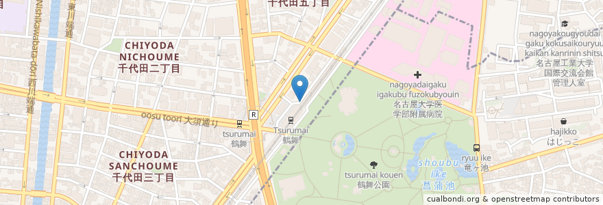Mapa de ubicacion de はなちゃん en Japan, Aichi Prefecture, Nagoya, Naka Ward.