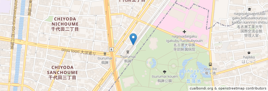 Mapa de ubicacion de パンダ食堂 en 日本, 爱知县, 名古屋市, 中区.