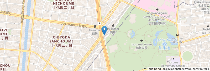 Mapa de ubicacion de 紫禁城 en Japan, Präfektur Aichi, 名古屋市, 中区.