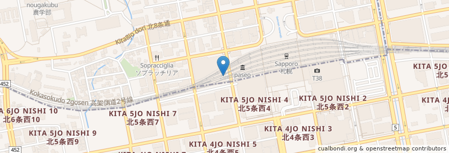 Mapa de ubicacion de サンマルクカフェ en ژاپن, 北海道, 石狩振興局, 札幌市.