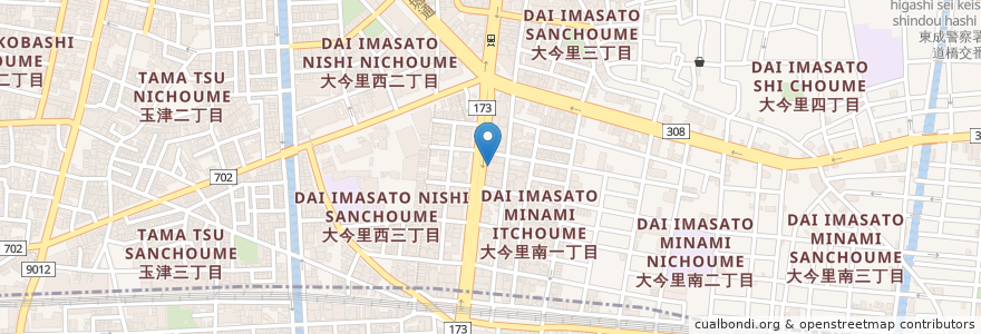 Mapa de ubicacion de CoCo壱番屋 en Japan, Präfektur Osaka, 大阪市, 東成区.
