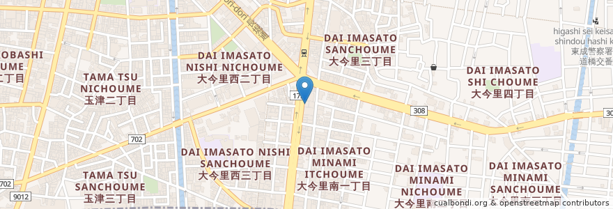 Mapa de ubicacion de 焼肉 多ら福 en Japão, 大阪府, 大阪市, 東成区.