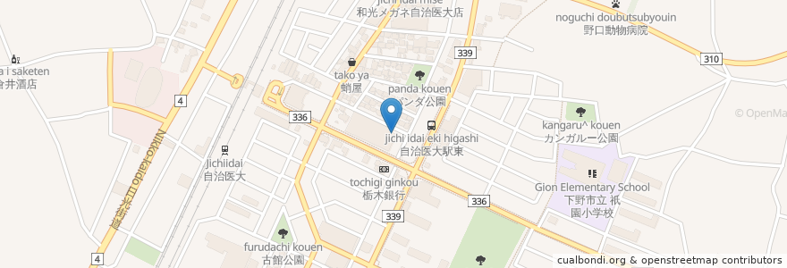 Mapa de ubicacion de マクドナルド en 日本, 栃木県, 下野市.