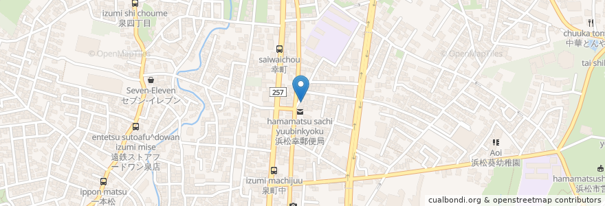 Mapa de ubicacion de お好み焼きぶんぷく en 日本, 静岡県, 浜松市, 中区.