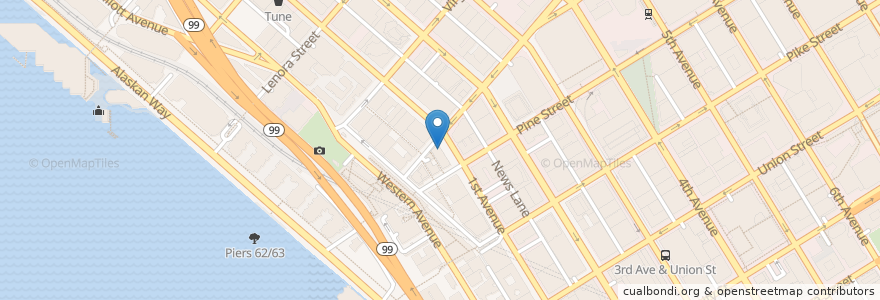 Mapa de ubicacion de Bacco Cafe en 미국, 워싱턴, King County, Seattle.