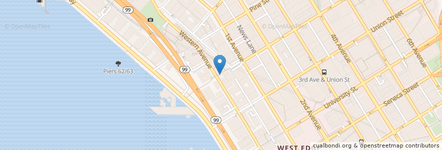 Mapa de ubicacion de Roberto's Venetian Trattoria and Bar en Vereinigte Staaten Von Amerika, Washington, King County, Seattle.