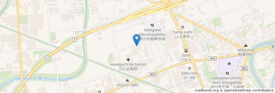 Mapa de ubicacion de エバーグリーン掛川 en 日本, 静岡県, 掛川市.