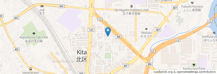 Mapa de ubicacion de 登喜川 en 일본, 도쿄도, 北区.