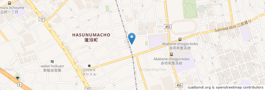 Mapa de ubicacion de 赤羽リハビリテーション病院 en Japão, Tóquio, 北区.