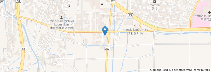 Mapa de ubicacion de カフェ・ド・ラ・メール en Japan, Tottori Prefecture, Tottori.