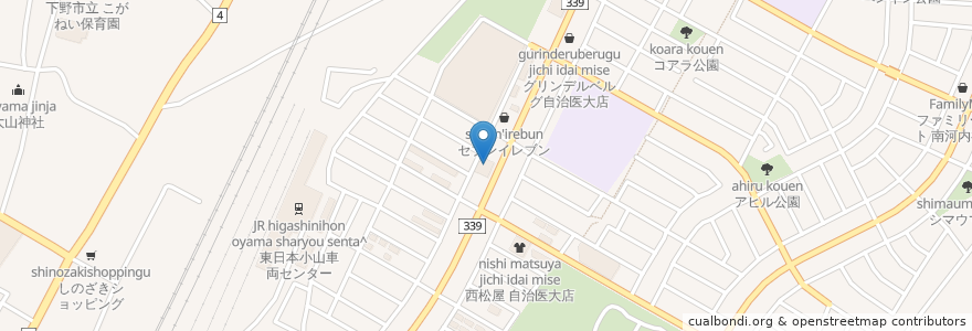 Mapa de ubicacion de マツモトキヨシ en Япония, Тотиги, 下野市.