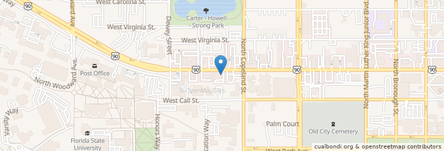 Mapa de ubicacion de Gumby's Pizza en United States, Florida, Leon County, Tallahassee.