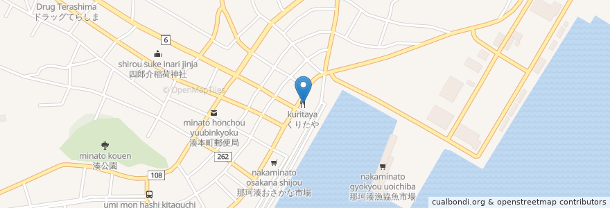 Mapa de ubicacion de くりたや en Japão, 茨城県, ひたちなか市.