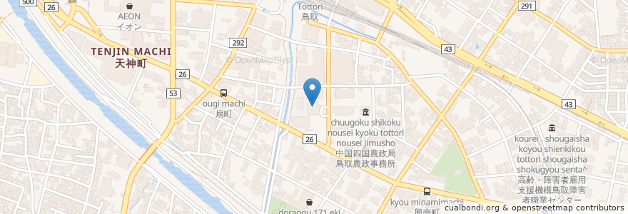 Mapa de ubicacion de 鳥取市総合福祉センター さざんか会館 en Japón, Prefectura De Tottori, 鳥取市.