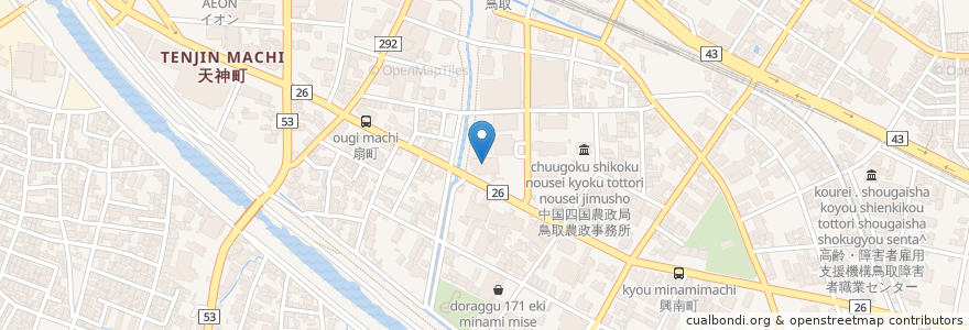 Mapa de ubicacion de 鳥取市障害者福祉センター さわやか会館 en Giappone, Prefettura Di Tottori, 鳥取市.