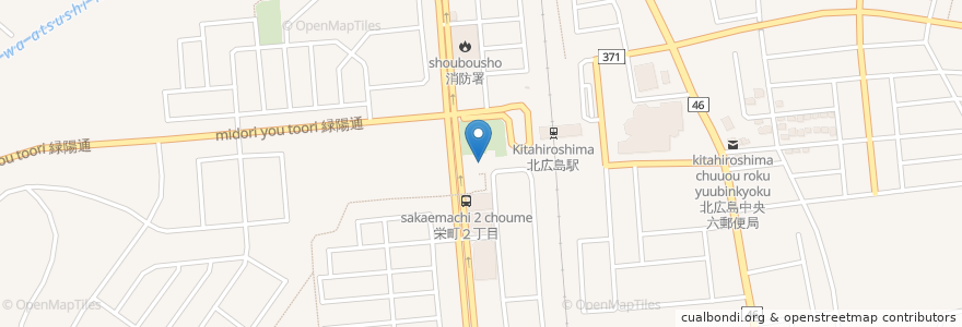 Mapa de ubicacion de ふなこしや en Japan, 北海道, 石狩振興局, 北広島市.