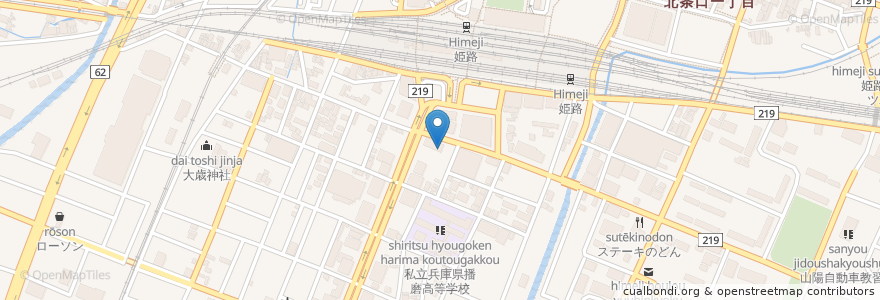 Mapa de ubicacion de 三菱東京UFJ en اليابان, 兵庫県, 姫路市.