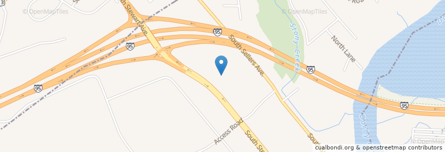Mapa de ubicacion de Wendy's en 미국, 펜실베이니아, Delaware County, Ridley Township.